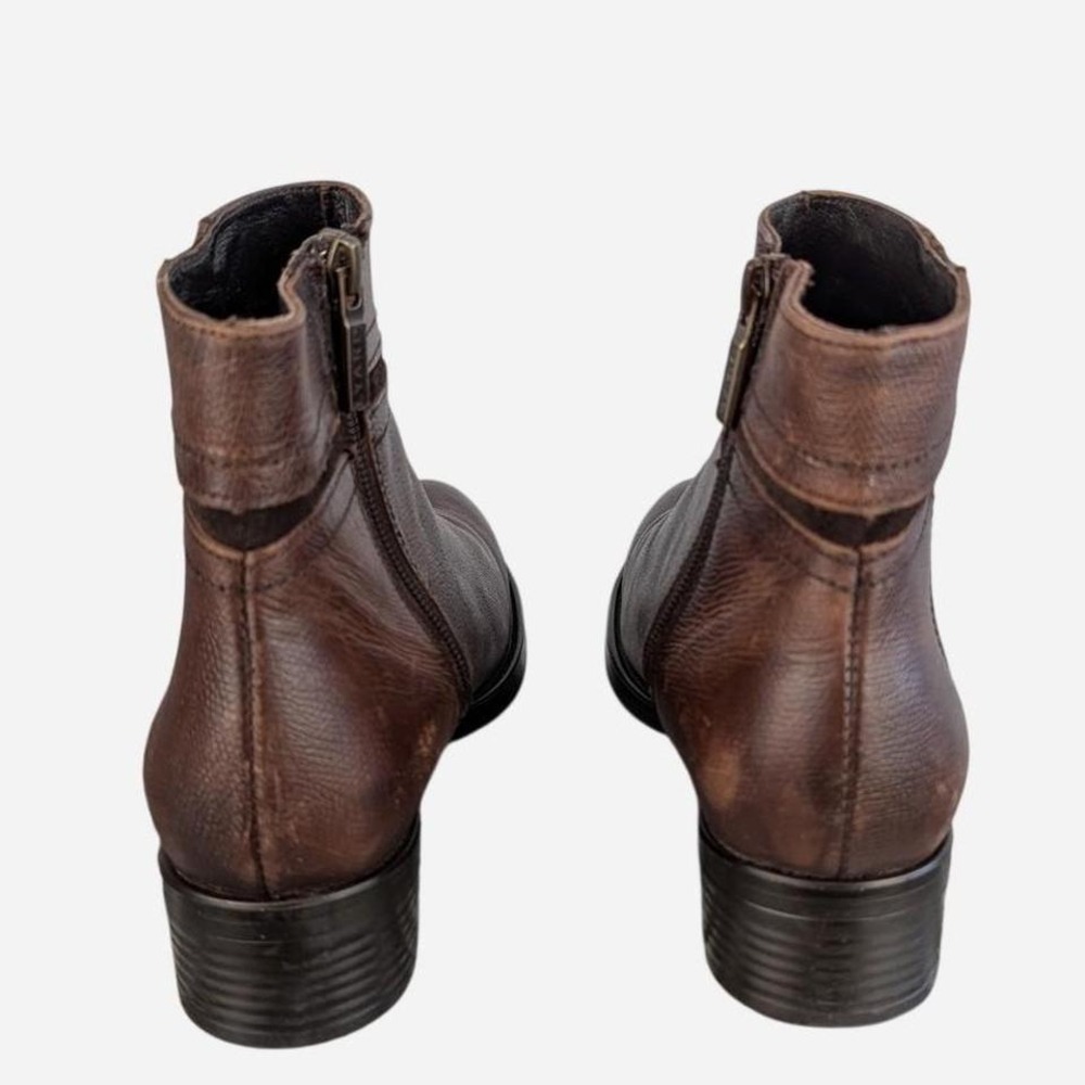 Lyard Pebbled Leather Side Zip Ankle Boot Brown Lisa Tummi Texas Size 7.5 - Picture 6 of 9